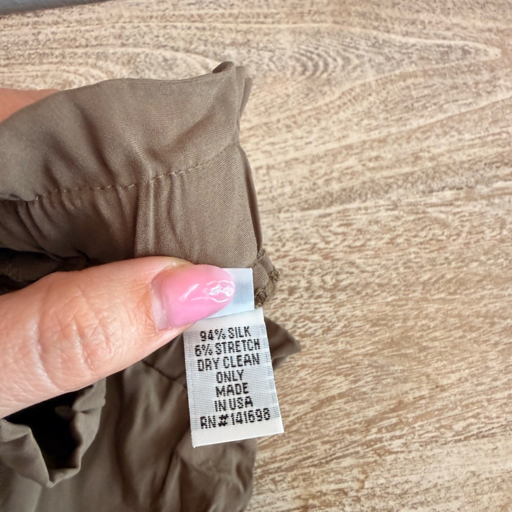 Ramy Brook Allyn Crop Pants Women's medium Coffee Silk Drawstring New - Picture 6 of 6